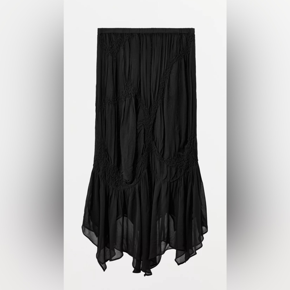 Zara Asymmetrical skirt with texture ruching